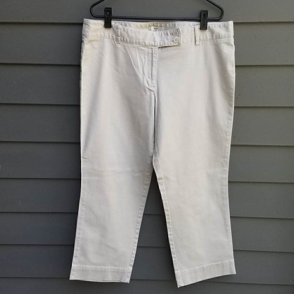 Loft Off White Cotton Blend Cropped Pants size 12